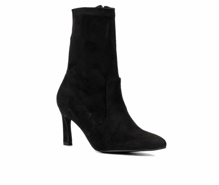 Heeled Boots * | Deals Women'S New York And Company Xandra Mid Calf Booties Black