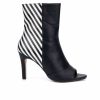 Ankle Boots And Booties * | Best Pirce Women'S New York And Company Nola Peep Toe Heeled Bootie Black/White