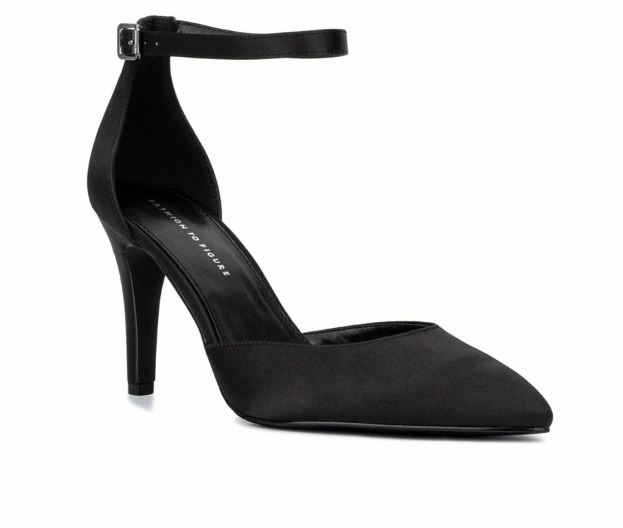 Pumps * | Best Pirce Women'S Fashion To Figure Sheera Heel Pumps Black Wide