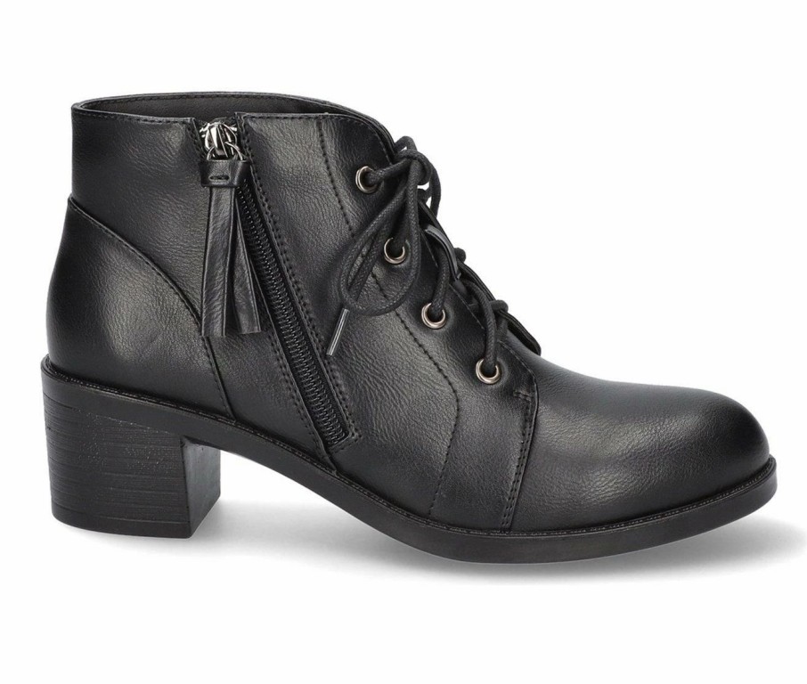 Ankle Boots And Booties * | Cheap Women'S Easy Street Becker Lace Up Booties Black