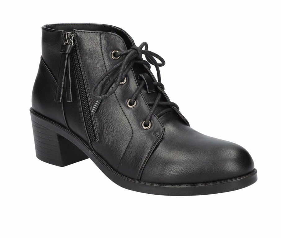 Ankle Boots And Booties * | Cheap Women'S Easy Street Becker Lace Up Booties Black