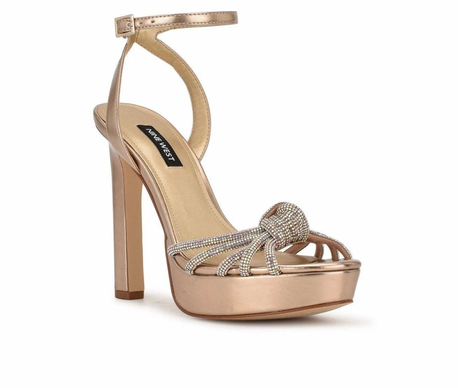 Heeled Sandals * | Best Reviews Of Women'S Nine West Wowzz Dress Sandals Light Bronze