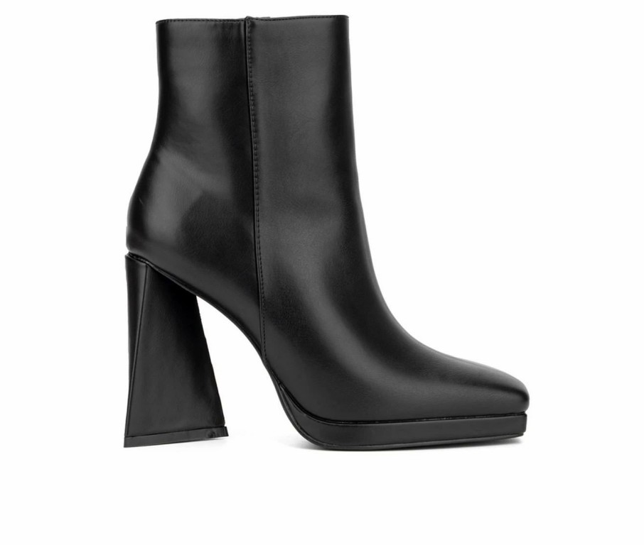 Heeled Boots * | Discount Women'S New York And Company Yolana Heeled Booties Black