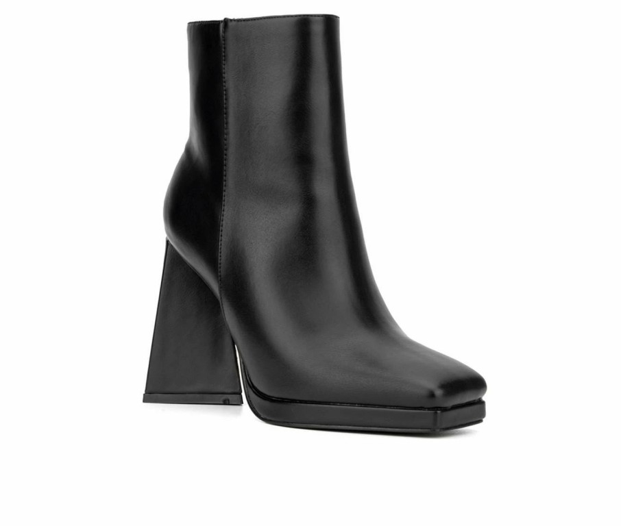 Heeled Boots * | Discount Women'S New York And Company Yolana Heeled Booties Black