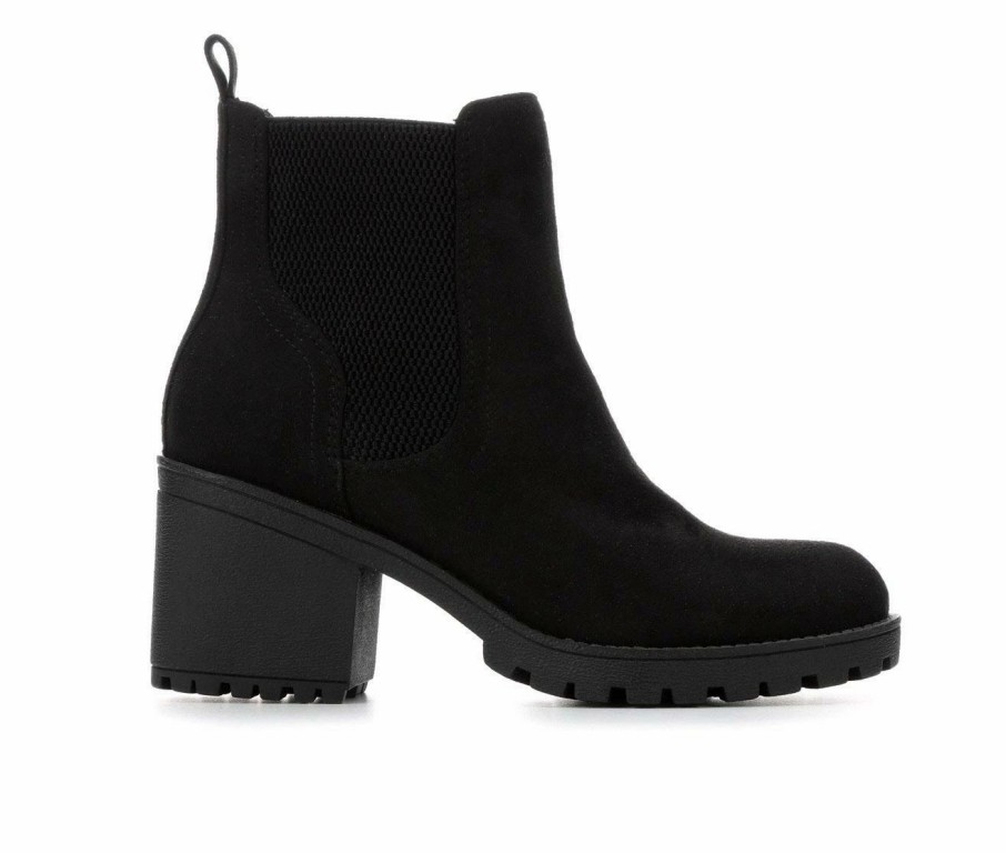 Ankle Boots And Booties * | Outlet Women'S Unr8Ed Zinon Heeled Chelsea Boots Black