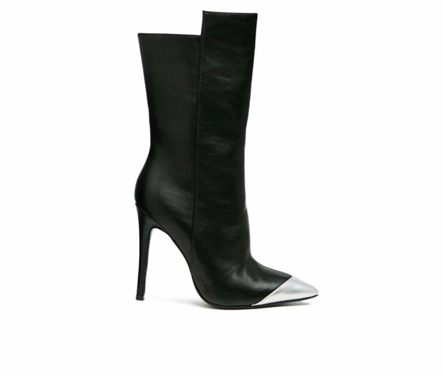 Stiletto Heels * | Hot Sale Women'S London Rag Twitch Mid Calf Stiletto Booties Black