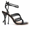 Heeled Sandals * | Wholesale Women'S New York And Company Christa Dress Sandals Black