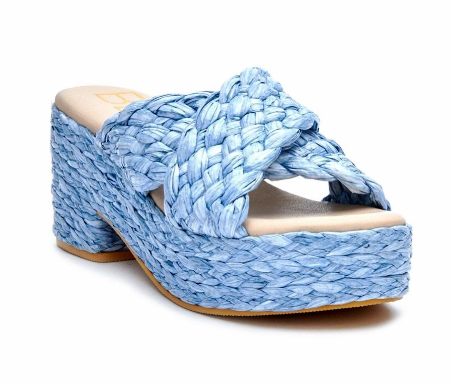 Heeled Sandals * | Discount Women'S Beach By Matisse Reflection Platform Sandals Sky