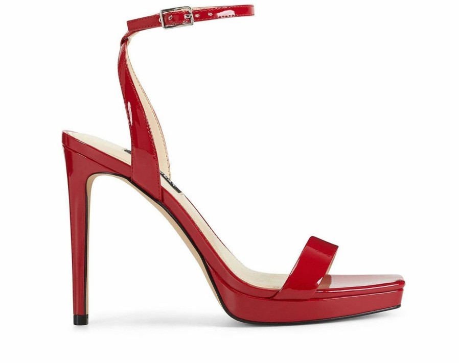 Stiletto Heels * | Best Reviews Of Women'S Nine West Zadie Dress Sandals Dark Red Patent