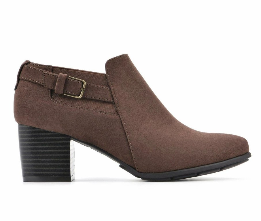 Heeled Boots * | Hot Sale Women'S White Mountain Noah Heeled Ankle Booties Dark Brown