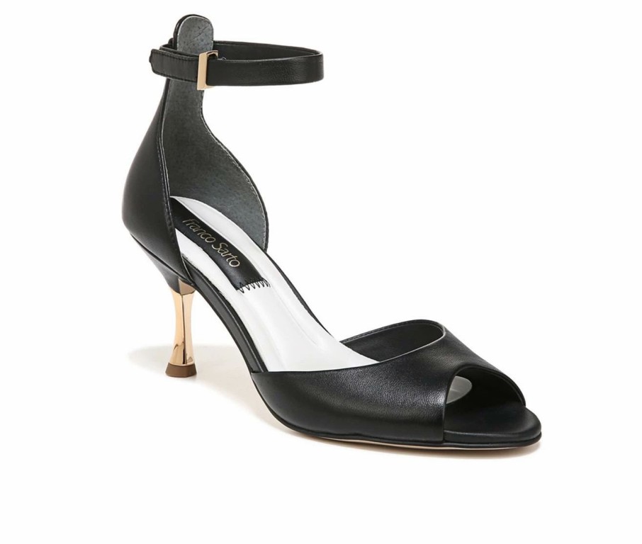 Heeled Sandals * | Top 10 Women'S Franco Sarto Rosie Pumps Black Leather