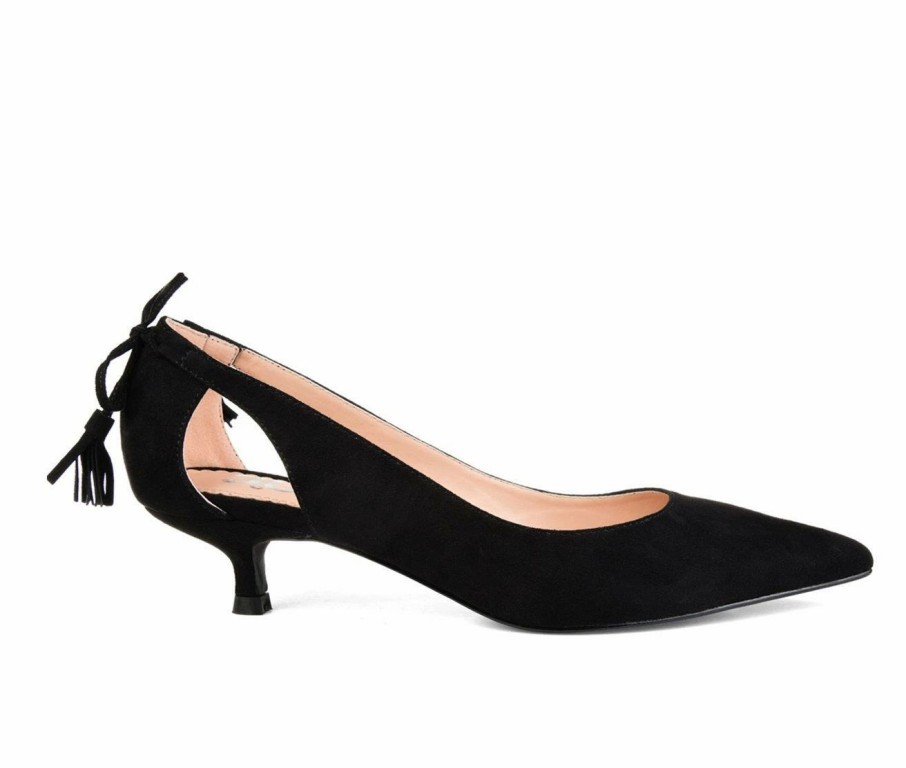 Pumps * | Hot Sale Women'S Journee Collection Bindi Kitten Heel Pumps Black