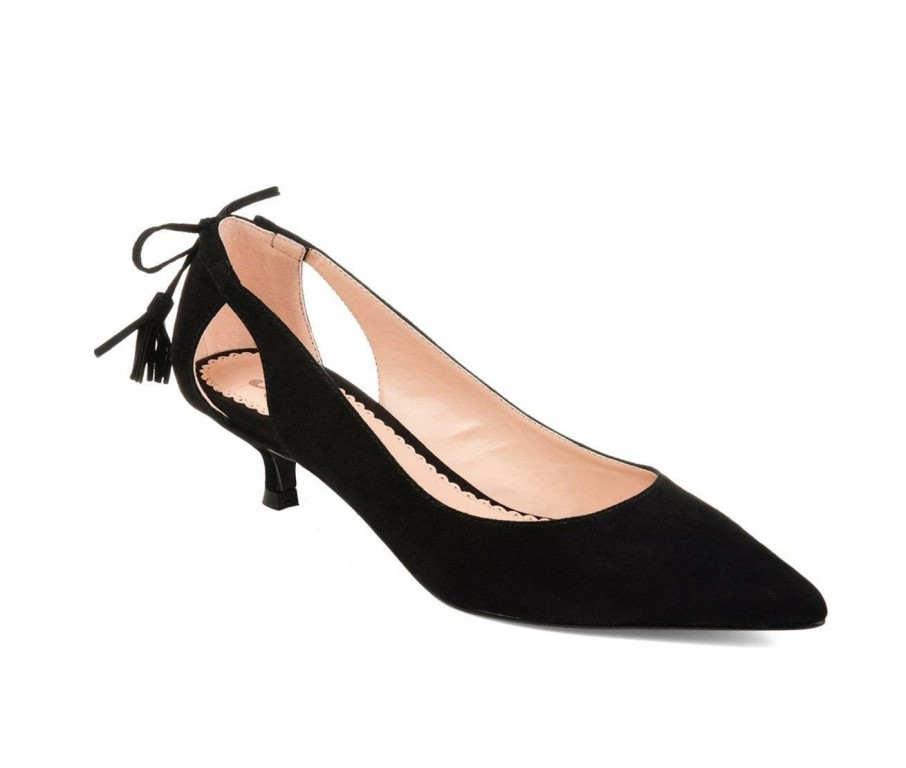 Pumps * | Hot Sale Women'S Journee Collection Bindi Kitten Heel Pumps Black