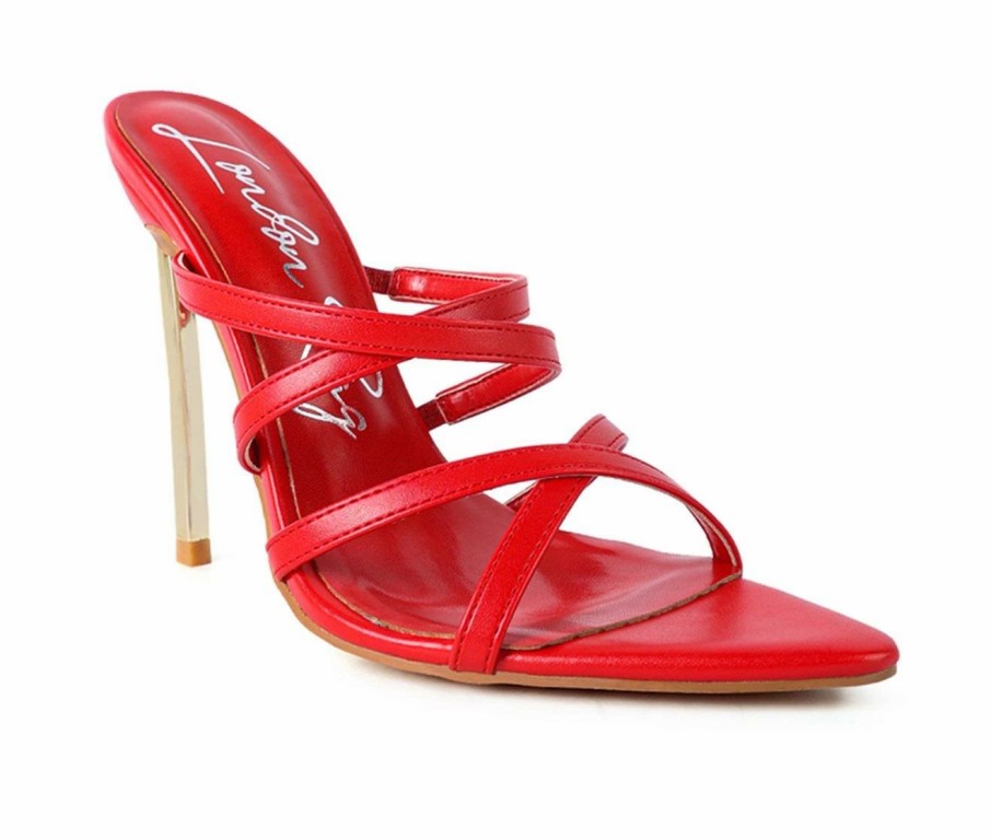 Stiletto Heels * | Budget Women'S London Rag Nightclub Stiletto Dress Sandals Red