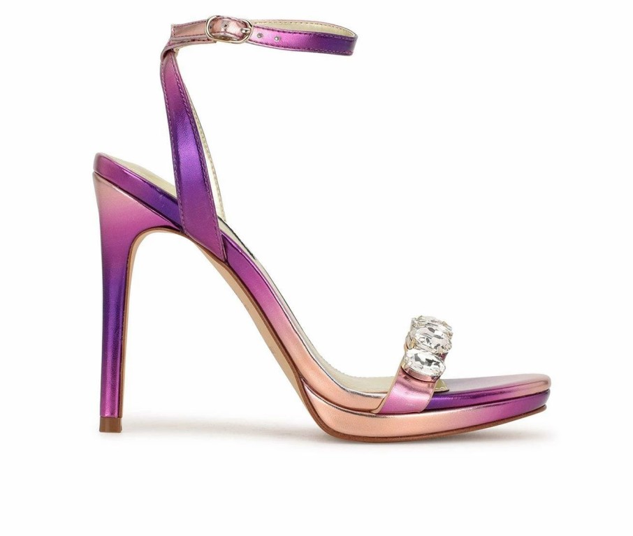 Heeled Sandals * | Coupon Women'S Nine West Lizah Dress Sandals Pink Multi