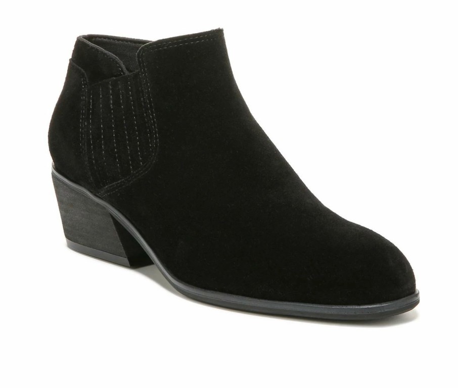 Ankle Boots And Booties * | New Women'S Dr. Scholls Libra Heeled Booties Black Suede