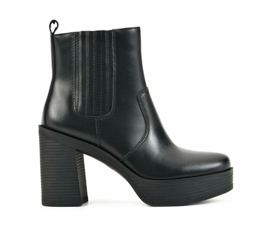 Ankle Boots And Booties * | Promo Women'S White Mountain Hawthorne Platform Booties Black Leather