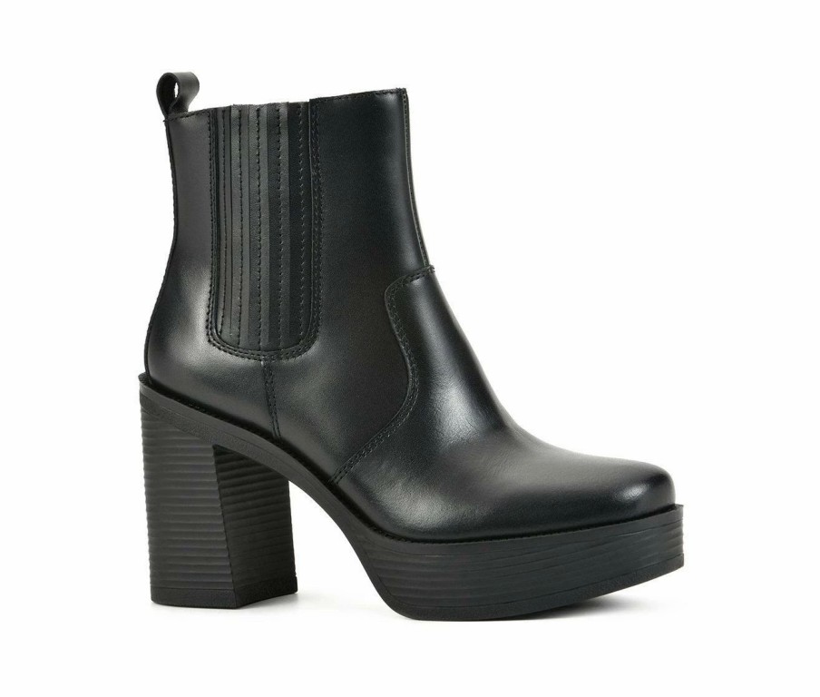 Ankle Boots And Booties * | Promo Women'S White Mountain Hawthorne Platform Booties Black Leather