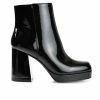 Heeled Boots * | Budget Women'S Journee Collection Mollie Heeled Platform Booties Patent/Black