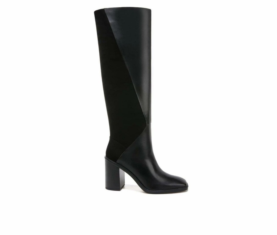 Knee High And Riding Boots * | Best Reviews Of Women'S Franco Sarto Stevie Tall Knee High Heeled Boots Black