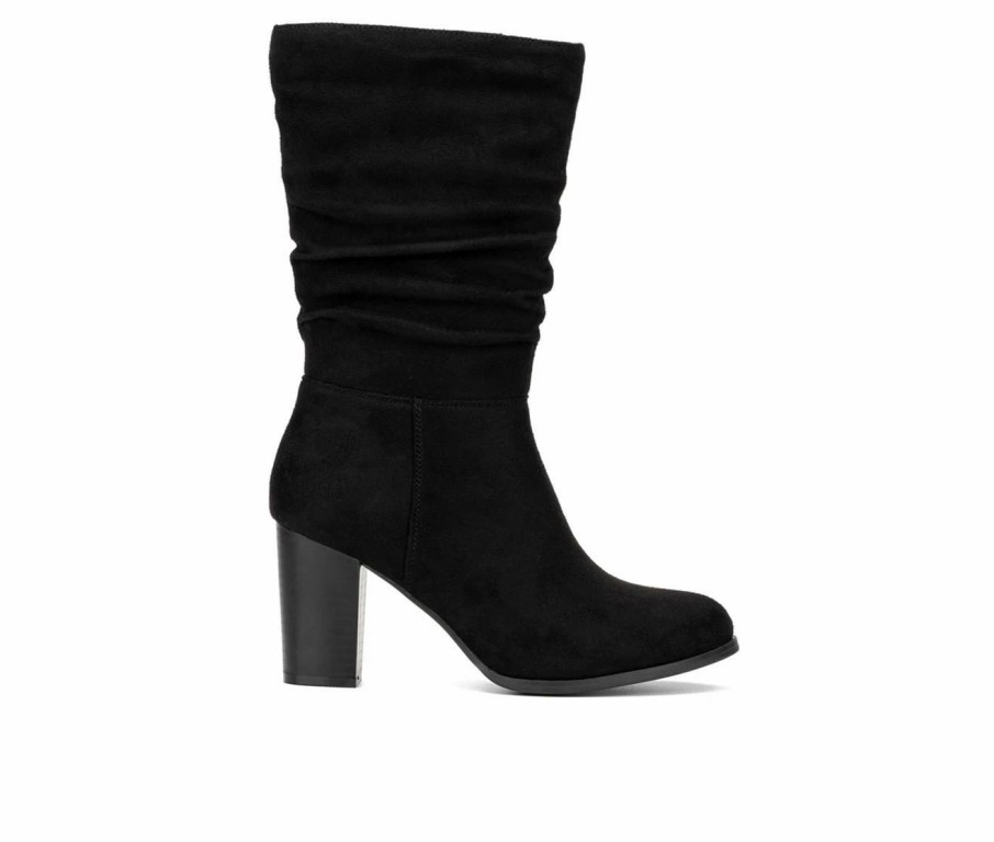 Heeled Boots * | Best Reviews Of Women'S New York And Company Amena Mid Calf Heeled Boots Black