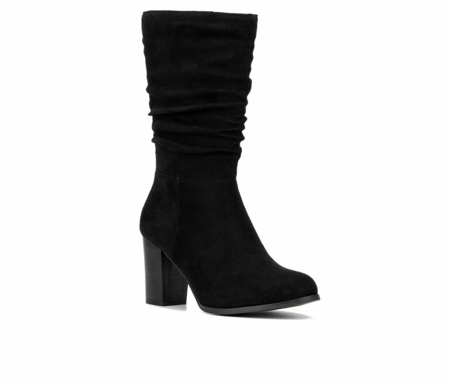 Heeled Boots * | Best Reviews Of Women'S New York And Company Amena Mid Calf Heeled Boots Black