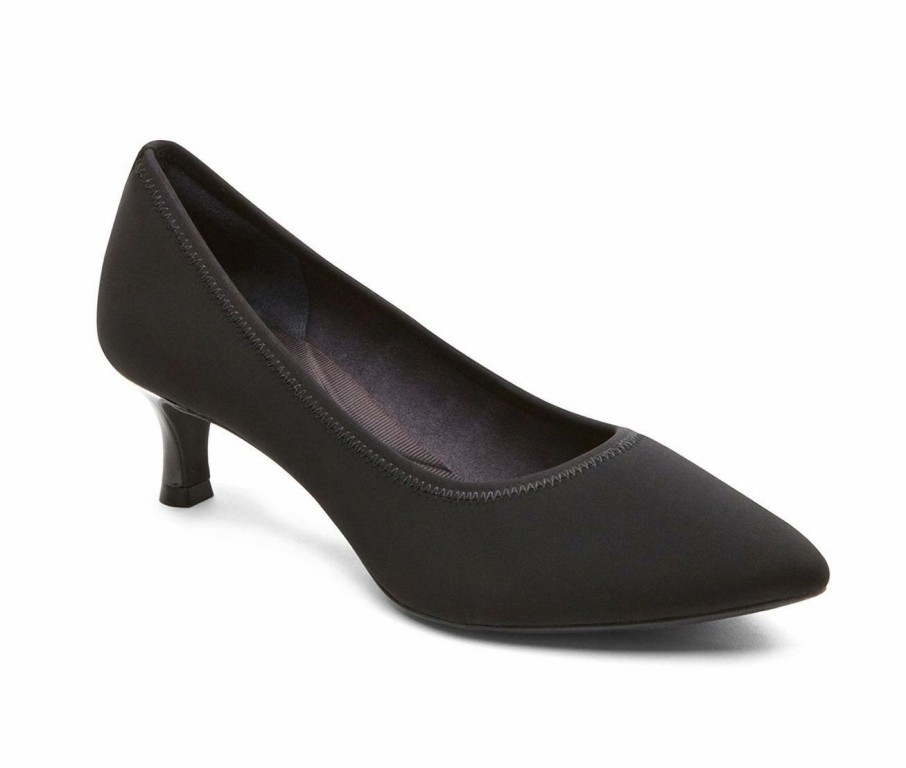 Pumps * | Top 10 Women'S Rockport Kaiya Pumps Black Elastic