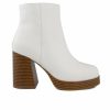 Ankle Boots And Booties * | Outlet Women'S Sugar Warrant Heeled Booties White