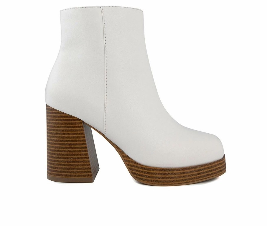 Ankle Boots And Booties * | Outlet Women'S Sugar Warrant Heeled Booties White