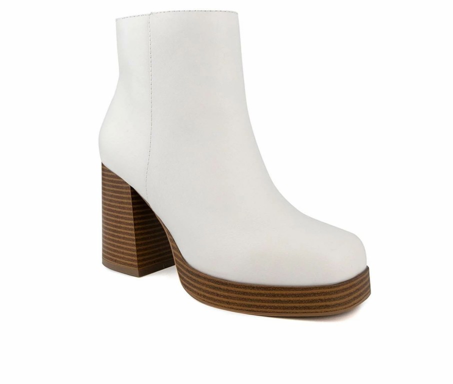 Ankle Boots And Booties * | Outlet Women'S Sugar Warrant Heeled Booties White