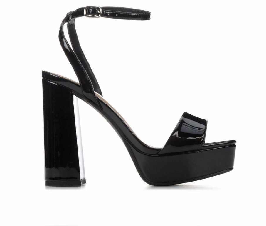 Platform Heels * | Coupon Women'S Y-Not Lorii Platform Dress Sandals Black Patent