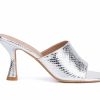 Heeled Sandals * | Promo Women'S Olivia Miller Karol Dress Sandals Silver