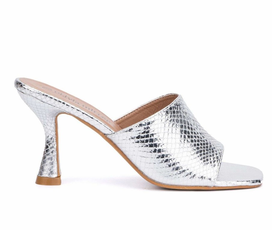 Heeled Sandals * | Promo Women'S Olivia Miller Karol Dress Sandals Silver