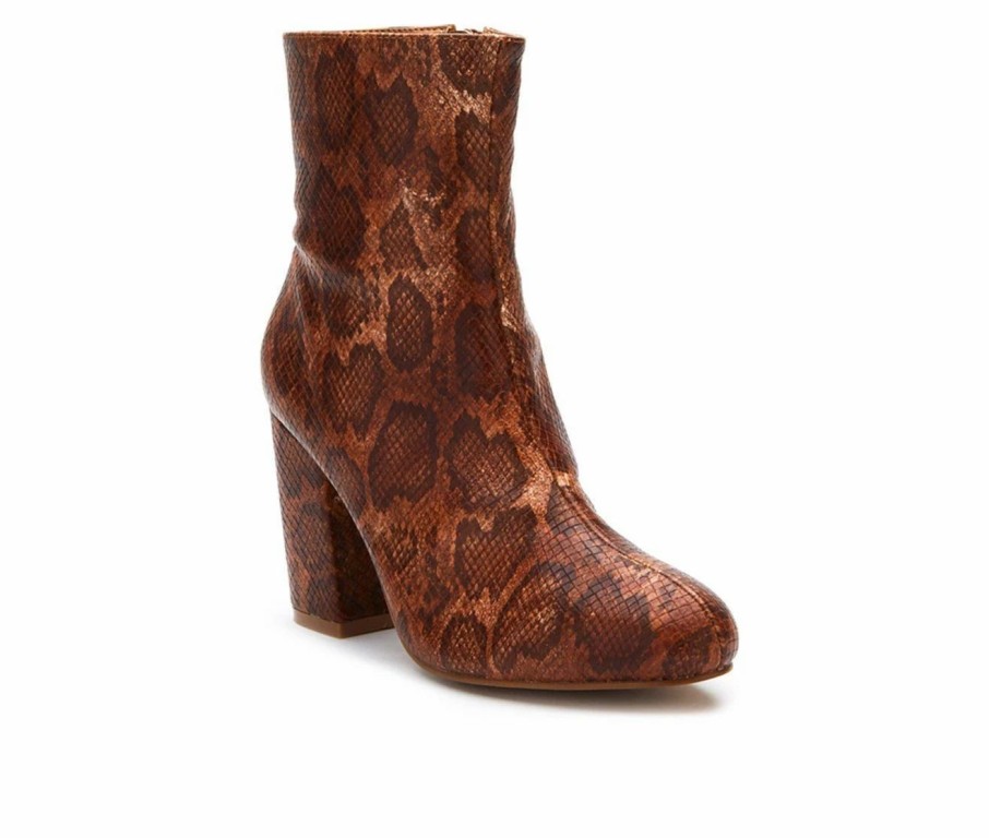 Heeled Boots * | New Women'S Coconuts By Matisse Carrie Booties Tan Snake