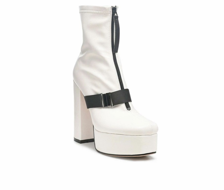 Heeled Boots * | Flash Sale Women'S London Rag Boomer Platform Heeled Booties White