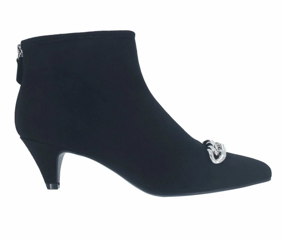 Heeled Boots * | Promo Women'S Impo Elicia Chain Booties Black/Silver