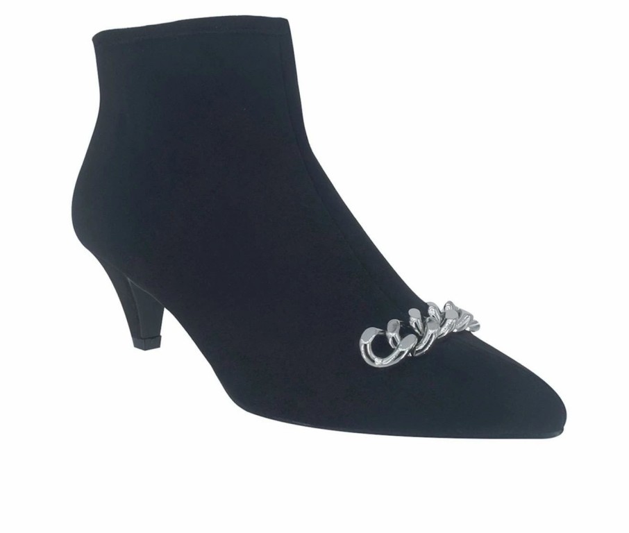 Heeled Boots * | Promo Women'S Impo Elicia Chain Booties Black/Silver