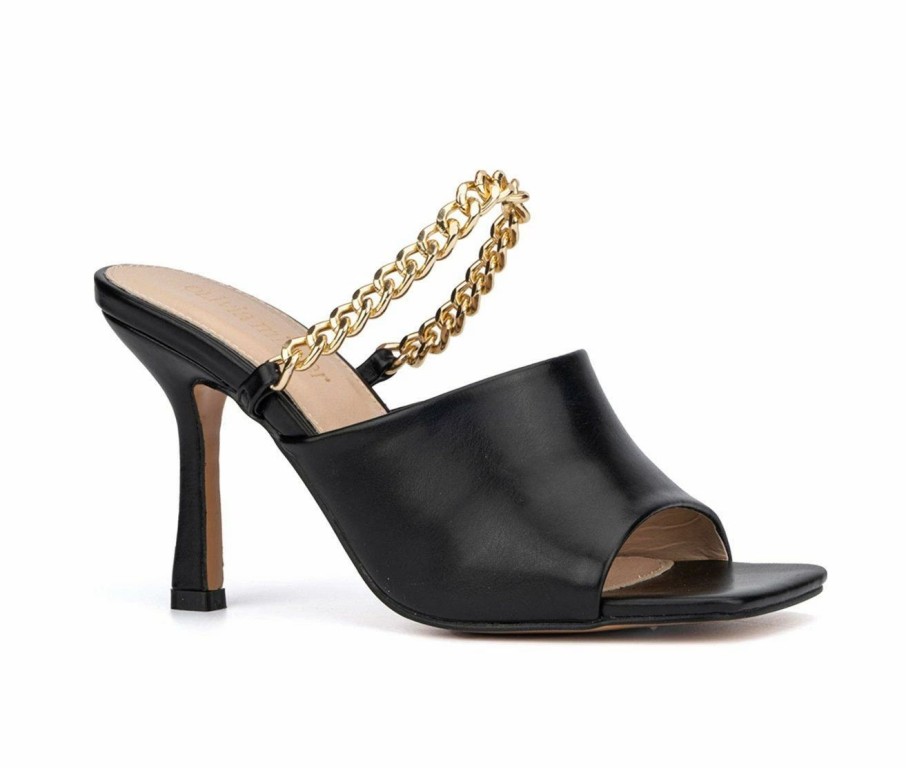 Heeled Sandals * | Wholesale Women'S Olivia Miller Nelly Dress Sandals Black