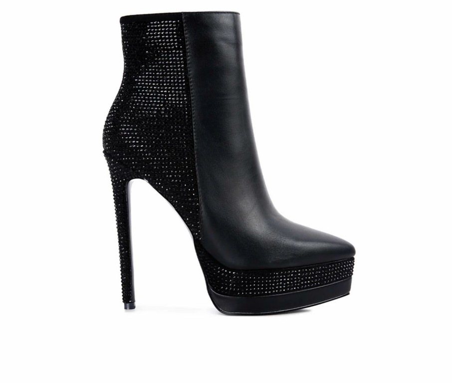 Heeled Boots * | Cheapest Women'S London Rag Encanto Heeled Booties Black