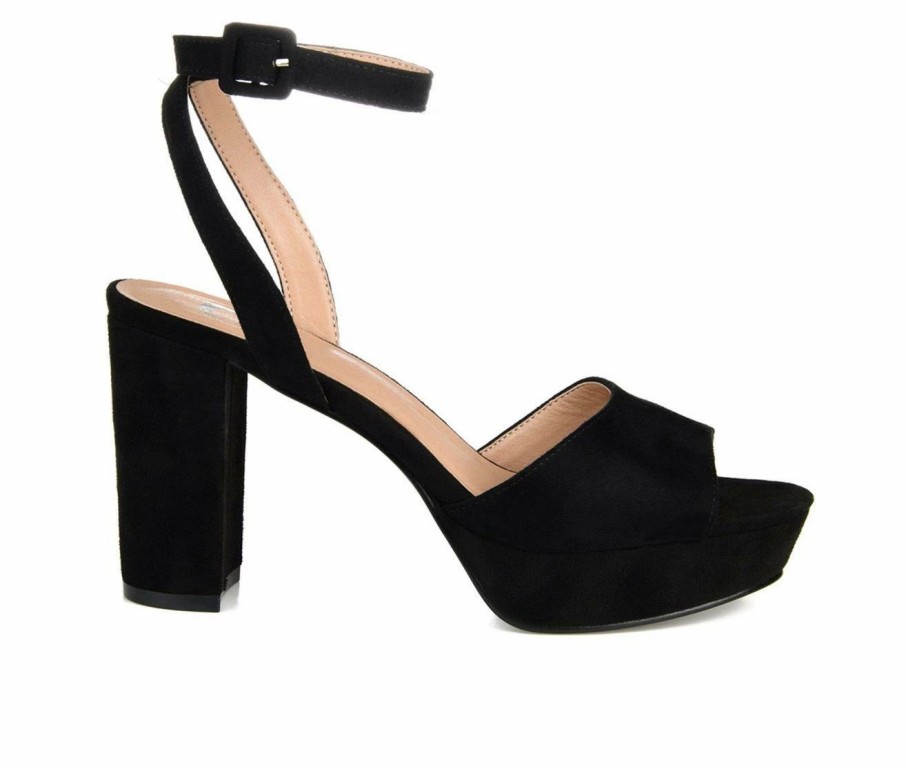 Heeled Sandals * | Promo Women'S Journee Collection Nairri Platform Heels Black