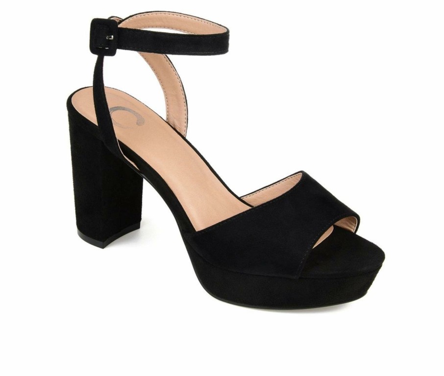 Heeled Sandals * | Promo Women'S Journee Collection Nairri Platform Heels Black