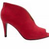 Ankle Boots And Booties * | Flash Sale Women'S Ellen Tracy Alssa Peep Toe Booties Red