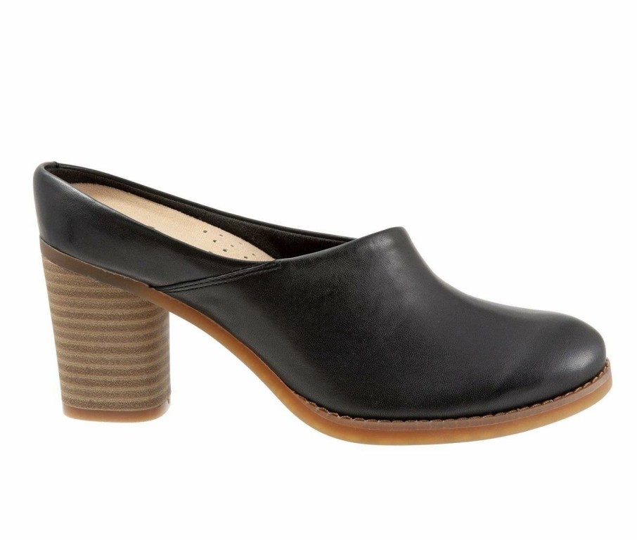 Block Heels * | Budget Women'S Softwalk Keya Mule Heels Black