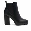 Heeled Boots * | Buy Women'S London Rag Bolt Block Heel Chelsea Booties Black