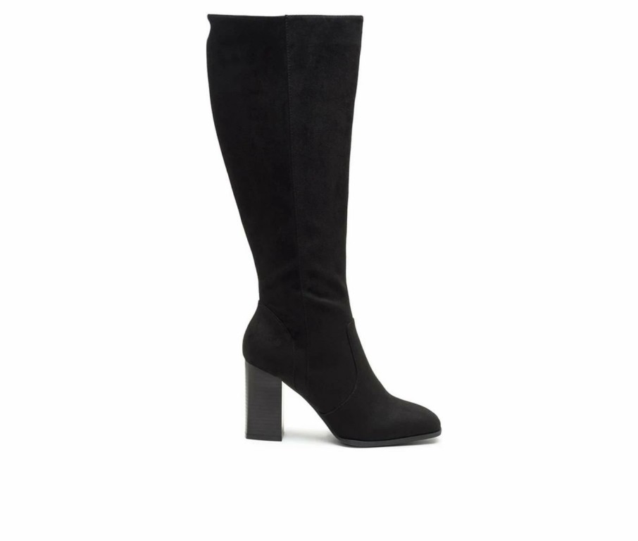 Knee High And Riding Boots * | Best Pirce Women'S London Rag Zilly Knee High Heeled Boots Black