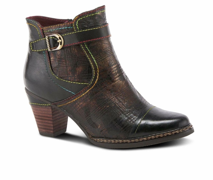 Ankle Boots And Booties * | Buy Women'S L'Artiste Captivate Heeled Booties Black Multi