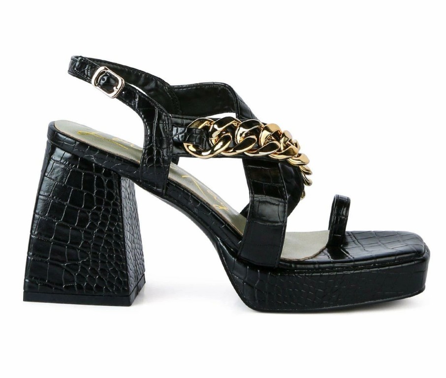 Block Heels * | Outlet Women'S London Rag Frecklin Chunky Dress Sandals Black