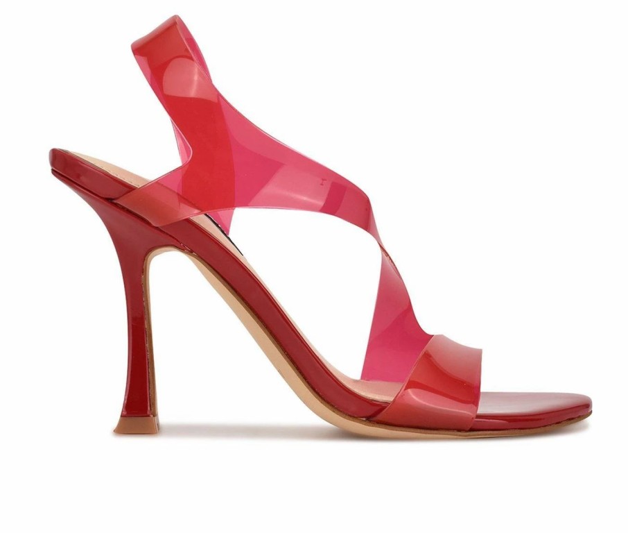 Heeled Sandals * | Wholesale Women'S Nine West Irise Dress Sandals Red