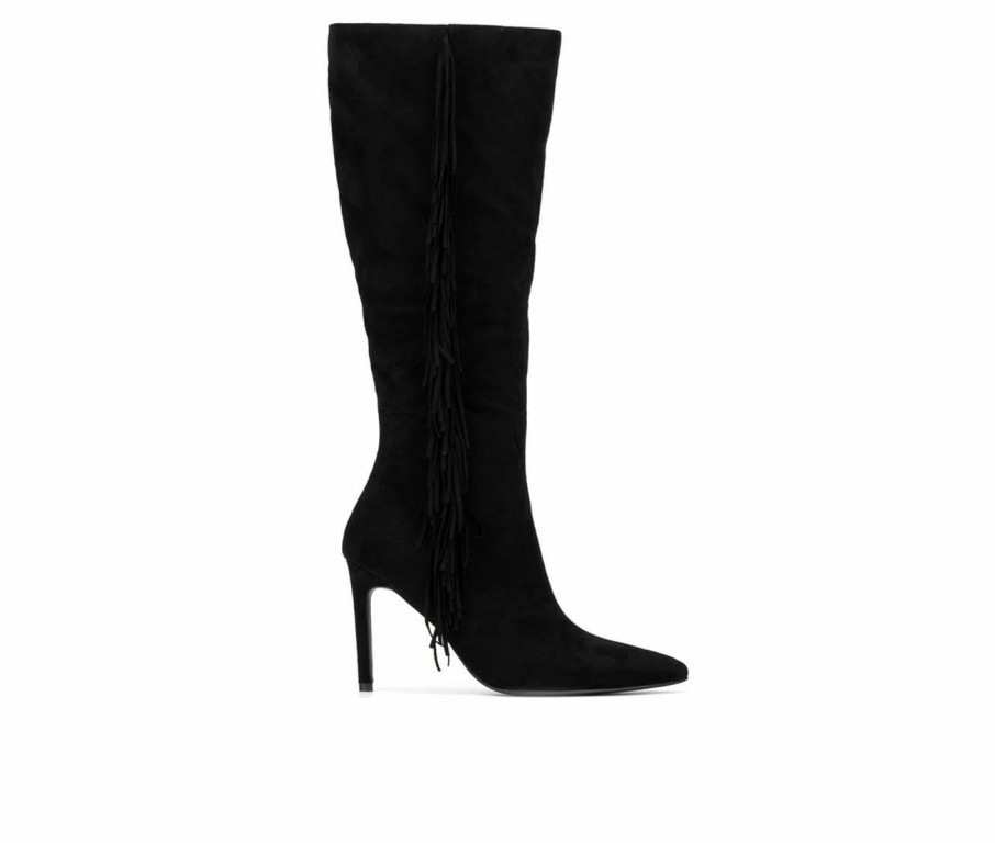 Heeled Boots * | Discount Women'S New York And Company Mazikeen Knee High Boots Black