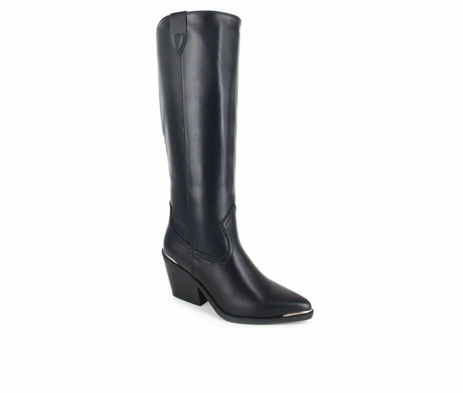 Knee High And Riding Boots * | Hot Sale Women'S Xoxo Ella Knee High Heeled Boots Black